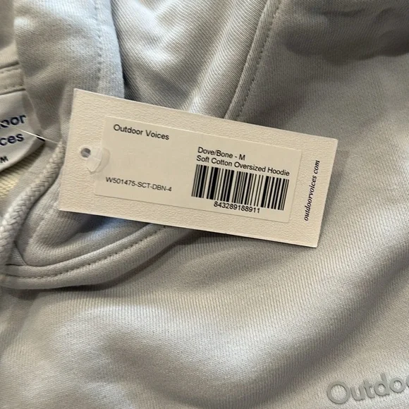 Outdoor Voices Soft Cotton Oversized Hoodie in Dove/Bone M - Picture 5 of 8